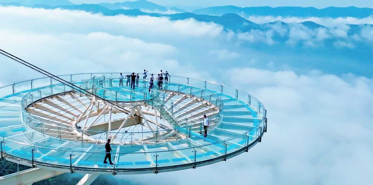 阳新仙岛湖天空之城景区惊现云海奇观